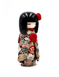 Kokeshi Giapponese, bambola decorativa - Kyo Bijin Blu Scuro Elegante | Japan Primavera 2