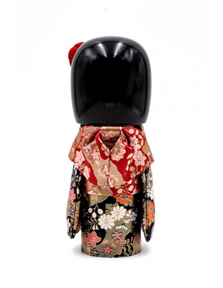 Japanische Kokeshi, Dekorative Puppe - Kyo Bijin Dunkelblau Elegant | Japan Primavera