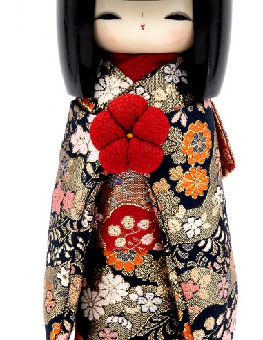 Kokeshi Giapponese, bambola decorativa - Kyo Bijin Blu Scuro Elegante | Japan Primavera