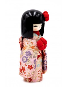 Kokeshi Giapponese, bambola decorativa - Kyo Bijin Rosa Elegante | Japan Primavera 2
