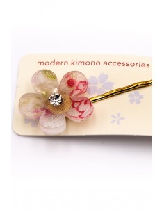 Hair clip in plastic and silk | Japan Primavera 2