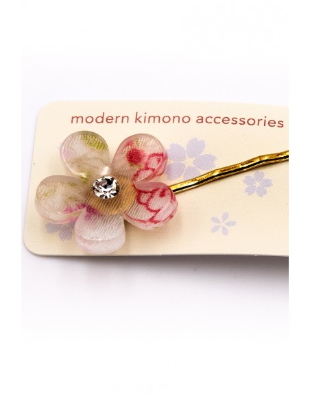 Hair clip in plastic and silk | Japan Primavera