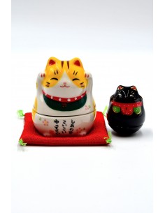 Maneki Neko giapponese Tigrato e Nero | Japan Primavera
