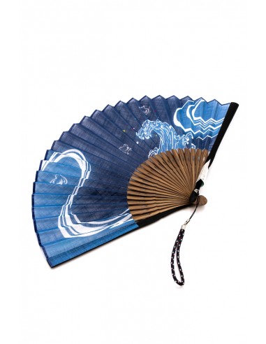 Sensu Traditional Japanese Fabric Fan - Great Wave with Gift box | Japan Primavera