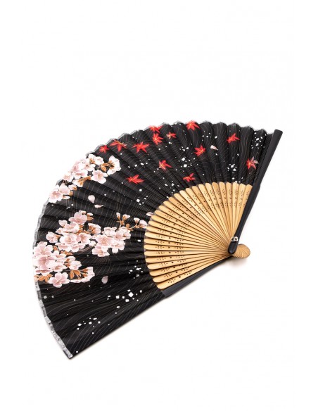 Sensu Ventaglio tradizionale Giapponese in Seta - Sakura e Momiji| Japan Primavera