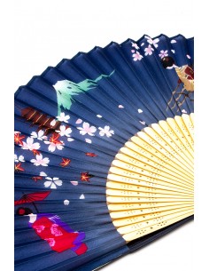 Sensu Ventaglio tradizionale Giapponese in Seta - Geisha e Monte Fuji| Japan Primavera 2
