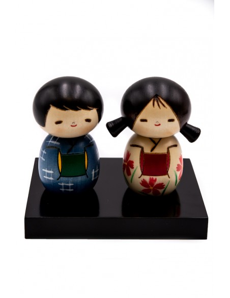 Kokeshi Giapponese, bambola decorativa - Migliori Amici (Nakayoshi Set) | Japan Primavera
