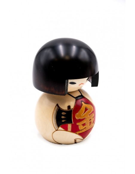 Kokeshi Giapponese, bambola decorativa - Il Ragazzo d'Oro (Fukubukukintaro) | Japan Primavera