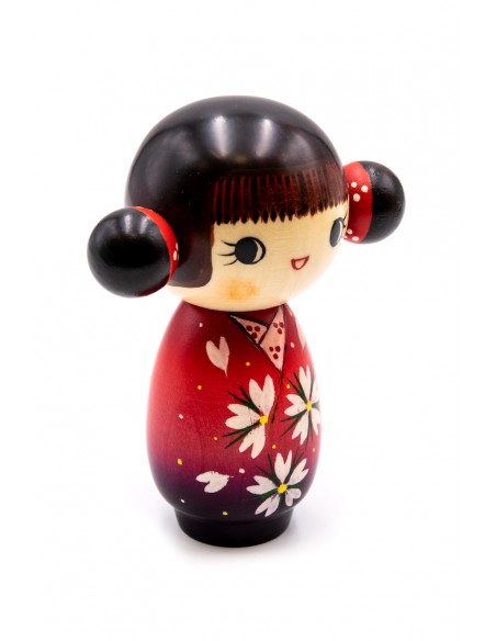 Japanische Kokeshi, dekorative Puppe - Gelassenheit  (Uraraka - Odango) | Japan Primavera