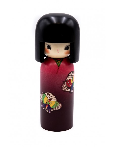 Japanische Kokeshi, dekorative Puppe - Tanz der Schmetterlinge (Tyoh no Mai) | Japan Primavera