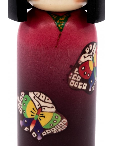 Kokeshi Giapponese, bambola decorativa - Danza delle Farfalle (Tyoh no Mai) | Japan Primavera