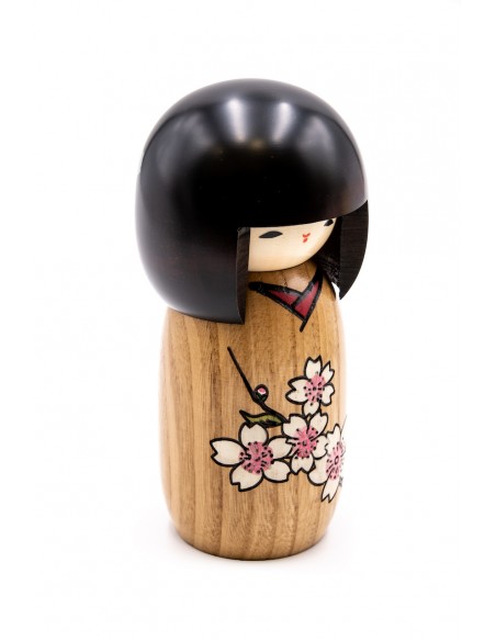 Japanische Kokeshi, dekorative Puppe - Blumengeschichte Sakura | Japan Primavera