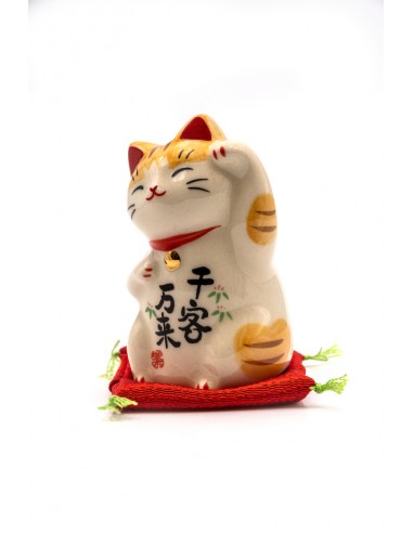 Japanese Maneki Neko Brindle - left paw raised | Japan Primavera