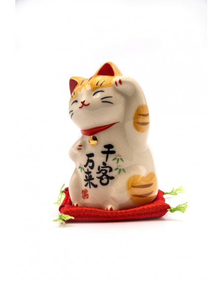 Japanese Maneki Neko Brindle - left paw raised | Japan Primavera