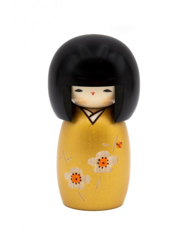 Kokeshi Giapponese, bambola decorativa - Fioritura Dorata (Kaika) | Japan Primavera