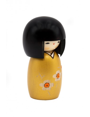 Kokeshi Giapponese, bambola decorativa - Fioritura Dorata (Kaika) | Japan Primavera