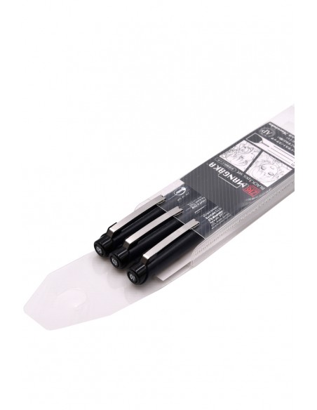 Kuretake Japanese Manga Pen Black - pack of 3 pens with tips of various sizes
