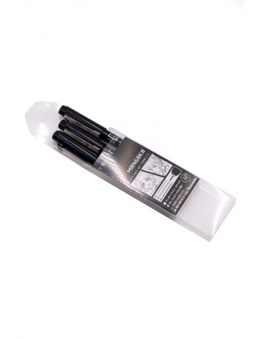 Kuretake Japanese Manga Pen Black - pack of 3 pens with tips of various sizes