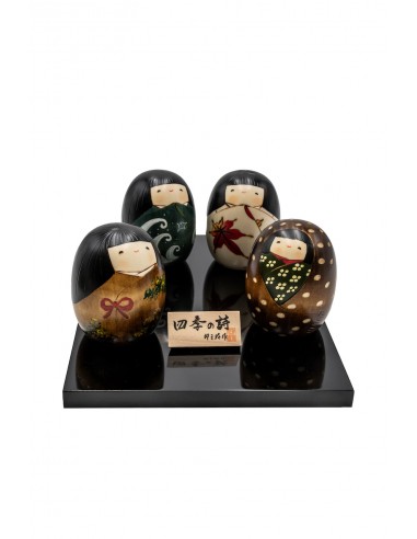 Kokeshi Giapponese, bambola decorativa - Poesia delle Quattro Stagioni (Shiki Set) | Japan Primavera