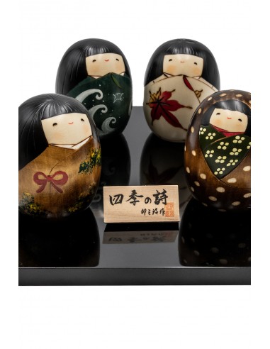 Japanese Kokeshi, decorative doll - Poetry of the Four Seasons (Shiki Set) | Japan Primavera