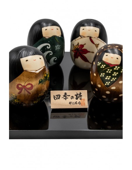 Japanese Kokeshi, decorative doll - Poetry of the Four Seasons (Shiki Set) | Japan Primavera