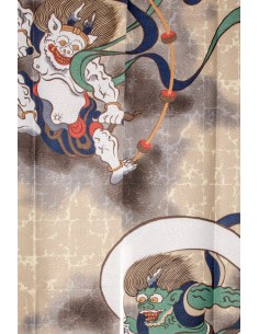 Japanese Noren Curtain (の れ ん) - God of Wind and Thunder, Furin Raijin | Japan Primavera 2