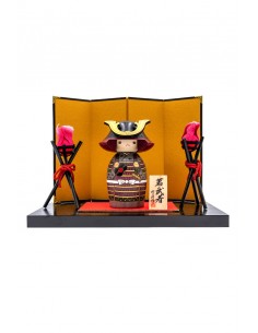 Japanische Kokeshi, dekorative Puppe - Junger Krieger (Wakamusha) | Japan Primavera