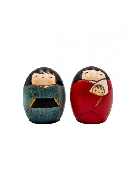 Kokeshi Giapponese, bambola decorativa - Natività Coppia | Japan Primavera
