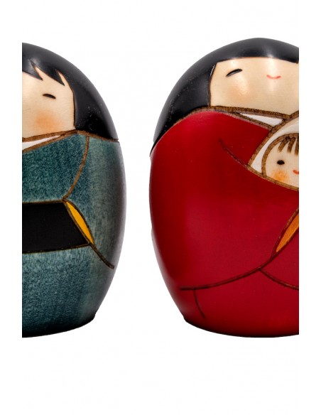 Kokeshi Giapponese, bambola decorativa - Natività Coppia | Japan Primavera