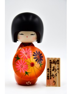 Kokeshi Giapponese, bambola decorativa - Dopo la Pioggia Arancione (Ameagari) | Japan Primavera