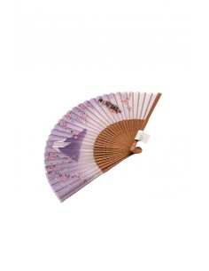 Sensu Traditional Japanese Fabric Fan - Mount Fuji Purple | Japan Primavera