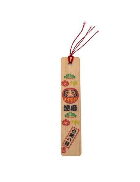 Japanese Wooden Bookmark - Daruma | Japan Primavera
