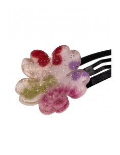 Hair clip in plastic and silk | Japan Primavera 2