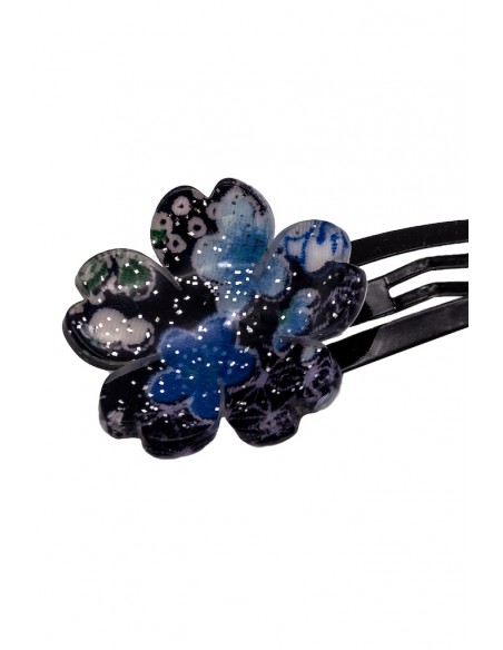 Hair clip in plastic and silk | Japan Primavera