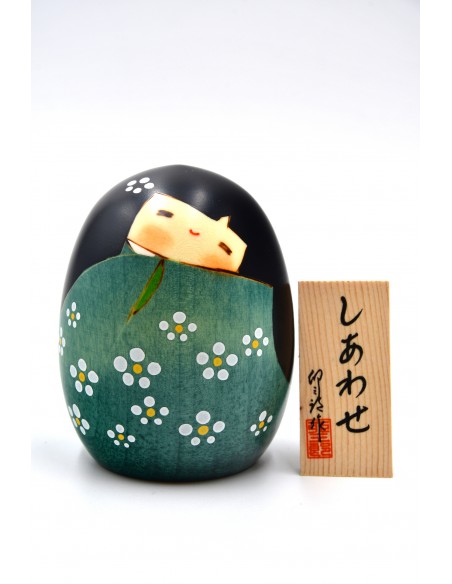 Kokeshi puppe - Grünes Glück (Shiawase) | Japan Primavera