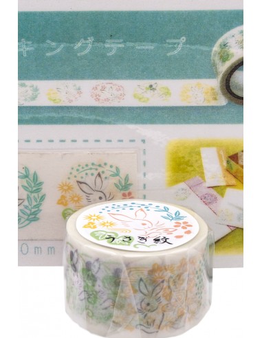 Japanisches dekoratives Washi Papier Band - Weißes Kaninchen | Japan Primavera