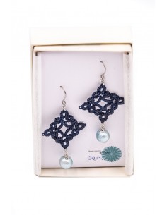 Japanese Handcrafted Indigo Pendant Earrings | Japan Primavera