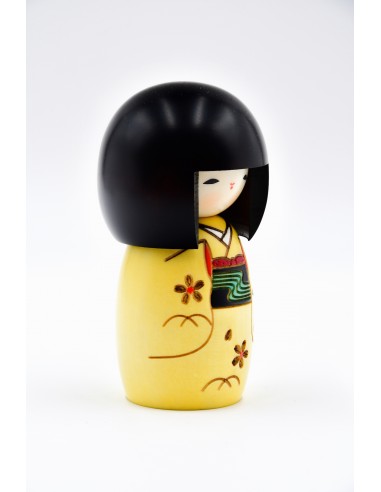 Japanese Kokeshi, decorative doll - Yellow Innocence (Osanago) | Japan Primavera