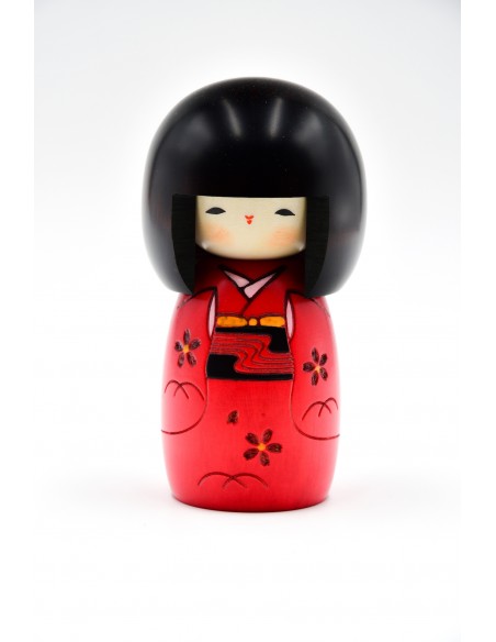 Kokeshi Giapponese, bambola decorativa - Innocenza Rossa | Japan Primavera