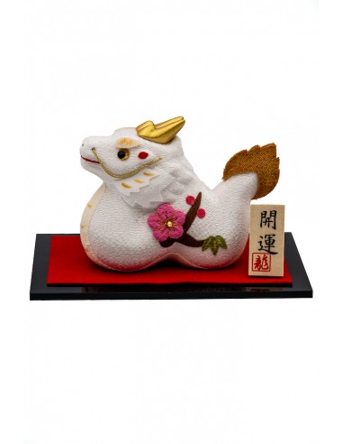 White Dragon with Sakura flower, Japanese good luck charm | Japan Primavera