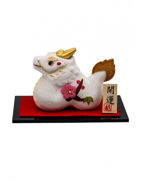White Dragon with Sakura flower, Japanese good luck charm | Japan Primavera